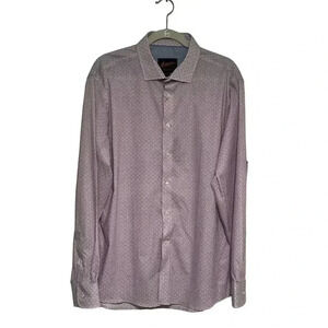 Egara Men's Long Sleeve Paisley PrintSlim Fit Stretch Dress Shirt XL